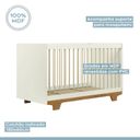 Ver imagem 6 de Berco Cama Infantil Quarto de Bebe 2 em 1 com Mosquiteiro Flocos Mdf Off White/amadeirado - Tigus