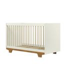Ver imagem 7 de Berco Cama Infantil Quarto de Bebe 2 em 1 com Mosquiteiro Flocos Mdf Off White/amadeirado - Tigus
