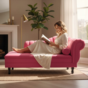Ver imagem 2 de Recamier Decorativo Divã Amsterdã 147cm Lado Esquerdo Couro Rosa Pink