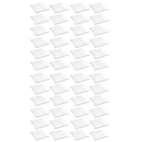 48 Pratos Quadrados Brancos Grandes 21cm Plástico Lanchonete Padaria Cozy Coza