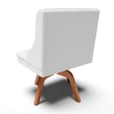 Ver imagem 3 de Cadeira Estofada Para Sala De Jantar Base Giratória De Madeira Lia Sintético Branco - Ibiza