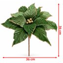 Ver imagem 5 de Flor Natalina Poinsetia Verde Enfeite Camurça 36cm Kit 8PÇS