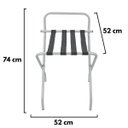 Ver imagem 5 de Suporte Para Mala Pintura Eletrostática Alumínio Fosco Tira Em Couro Cinza Com Encosto - 74X52X52