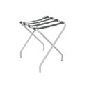 Ver imagem 2 de Suporte Para Mala Pintura Eletrostática Alumínio Fosco Tira Em Couro Cinza Sem Encosto - 59X52X52