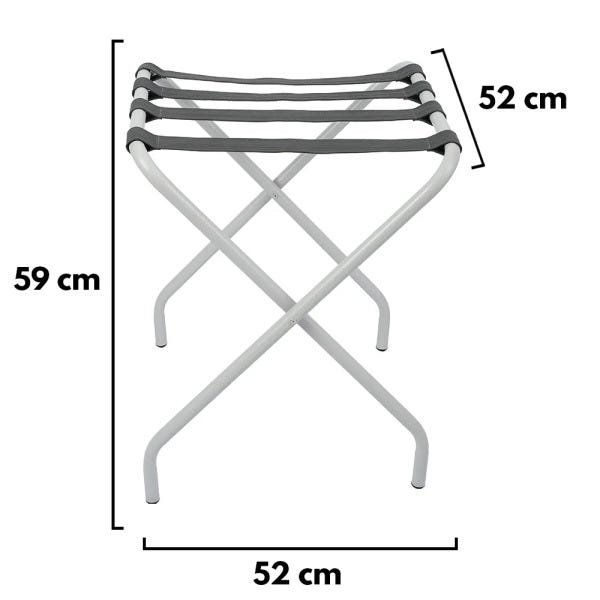 Suporte Para Mala Pintura Eletrostática Alumínio Fosco Tira Em Couro Cinza Sem Encosto - 59X52X52 - 4