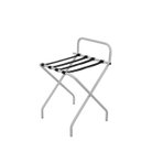 Ver imagem 2 de Suporte Para Mala Pintura Eletrostática Alumínio Fosco Tira Em Nylon Preta Com Encosto - 74X52X52