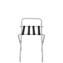 Ver imagem 1 de Suporte Para Mala Pintura Eletrostática Alumínio Fosco Tira Em Nylon Preta Com Encosto - 74X52X52