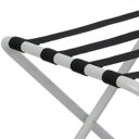 Ver imagem 3 de Suporte Para Mala Pintura Eletrostática Alumínio Fosco Tira Em Nylon Preta Com Encosto - 74X52X52