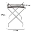 Ver imagem 4 de Suporte Para Mala Pintura Eletrostática Alumínio Fosco Tira Em Couro Café Sem Encosto - 59X52X52