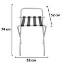 Ver imagem 5 de Suporte Para Mala Pintura Eletrostática Alumínio Fosco Tira Em Couro Preto Com Encosto - 74X52X52