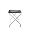 Ver imagem 1 de Suporte Para Mala Pintura Eletrostática Alumínio Fosco Tira Em Nylon Preta Sem Encosto - 59X52X52