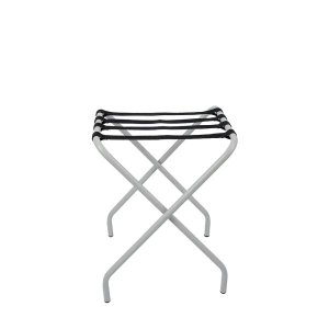 Suporte Para Mala Pintura Eletrostática Alumínio Fosco Tira Em Nylon Preta Sem Encosto - 59X52X52