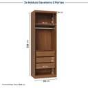 Ver imagem 5 de Guarda-Roupa Modulado 6 Peças 11 Portas Arani CabeCasa MadeiraOriginals Marrom/Cinamomo/Offwhite