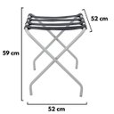 Ver imagem 4 de Suporte Para Mala Pintura Eletrostática Alumínio Fosco Tira Em Couro Preto Sem Encosto - 59X52X52