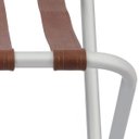 Ver imagem 3 de Suporte Para Mala Anodização Fosco Tira Em Couro Mel Com Encosto - 74X52X52 Cm