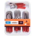 Ver imagem 1 de Faqueiro Itaparica 25 Peças - Vermelho Bold Brinox