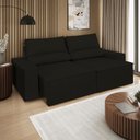 Ver imagem 1 de Sofá Retrátil Reclinável 1,80m C/ Mola Assentos Confortável Cor:preto