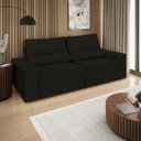 Ver imagem 2 de Sofá Retrátil Reclinável 1,80m C/ Mola Assentos Confortável Cor:preto