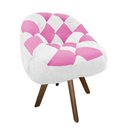 Ver imagem 2 de Poltrona Paloma Escritório Sala Giratória Madeira Suede Branco e Suede Pink - Dominic Decor