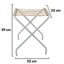 Ver imagem 4 de Suporte Para Mala Pintura Eletrostática Alumínio Fosco Tira Em Couro Bege Sem Encosto - 59X52X52