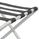 Ver imagem 3 de Suporte Para Mala Anodização Fosco Tira Em Couro Cinza Sem Encosto - 59X52X52 Cm