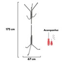 Ver imagem 6 de Cabideiro De Chão Pintura Eletrostática Cinza Sky Grande – 67X175 Cm