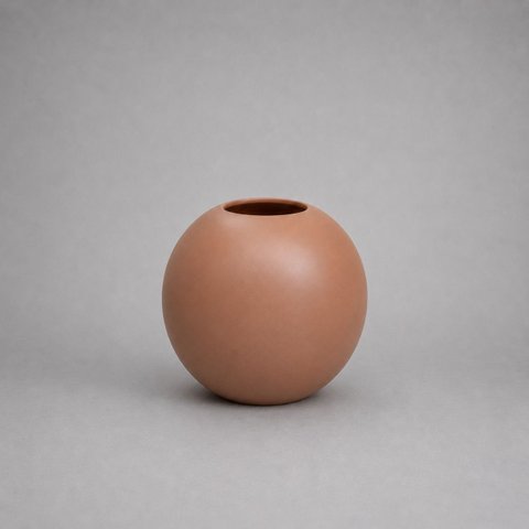 Vaso Mundi Pequeno Decorativo de Cerâmica para Sala e Mesa Mocha Mousse