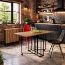 Ver imagem 2 de Mesa Dobrável com Rodinha Escritório Sala Quarto ou Cozinha