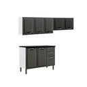 Ver imagem 1 de Conjunto Cozinha Modulada 3 Peças Itatiaia New Premium Aço 8 Portas 2 Gavetas Grafite