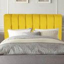 Ver imagem 1 de Cabeceira Estofada Kiara 160cm Queen Size Box Quarto Suede Amarelo - Gat Magazine