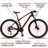 Bicicleta Aro 29 Quadro 19 Alumínio 27 Marchas Câmbio Shimano Freio Hidráulico TX Preto Red - - 4