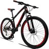 Bicicleta Aro 29 Quadro 19 Alumínio 27 Marchas Câmbio Shimano Freio Hidráulico TX Preto Red - - 1