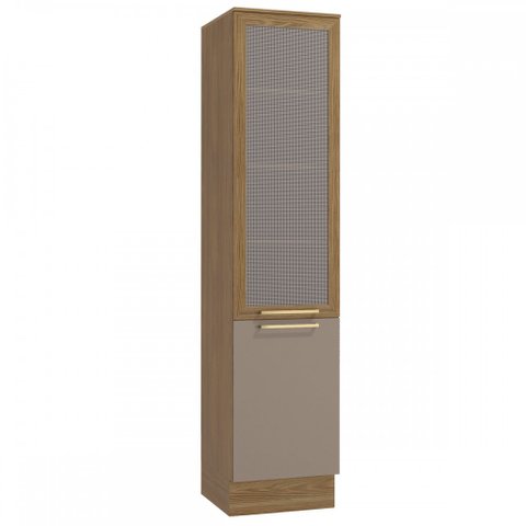 Armário Paneleiro Cozinha Botanic 50cm 02 Portas M626 Kappesberg - Nogueira/fendi
