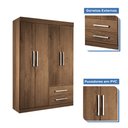 Ver imagem 4 de Guarda-Roupa Solteiro 4 Portas 2 Gavetas Madri Espresso Móveis