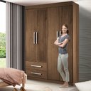 Ver mais imagens de Guarda-Roupa Solteiro 4 Portas 2 Gavetas Madri Espresso Móveis