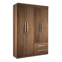 Ver imagem 2 de Guarda-Roupa Solteiro 4 Portas 2 Gavetas Madri Yescasa Marrom/Freijó