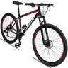 Bicicleta Aro 29 Quadro 19 Aço 21 Marchas Suspensão Freio a Disco Mecânico Preto Red - Dropp - 1