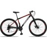 Bicicleta Aro 29 Quadro 19 Aço 21 Marchas Suspensão Freio a Disco Mecânico Preto Red - Dropp - 3