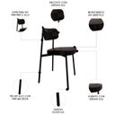 Ver imagem 3 de Cadeira de Jantar Estofada Kit 4 Ella M25 Sintético Preto - Mpozenato