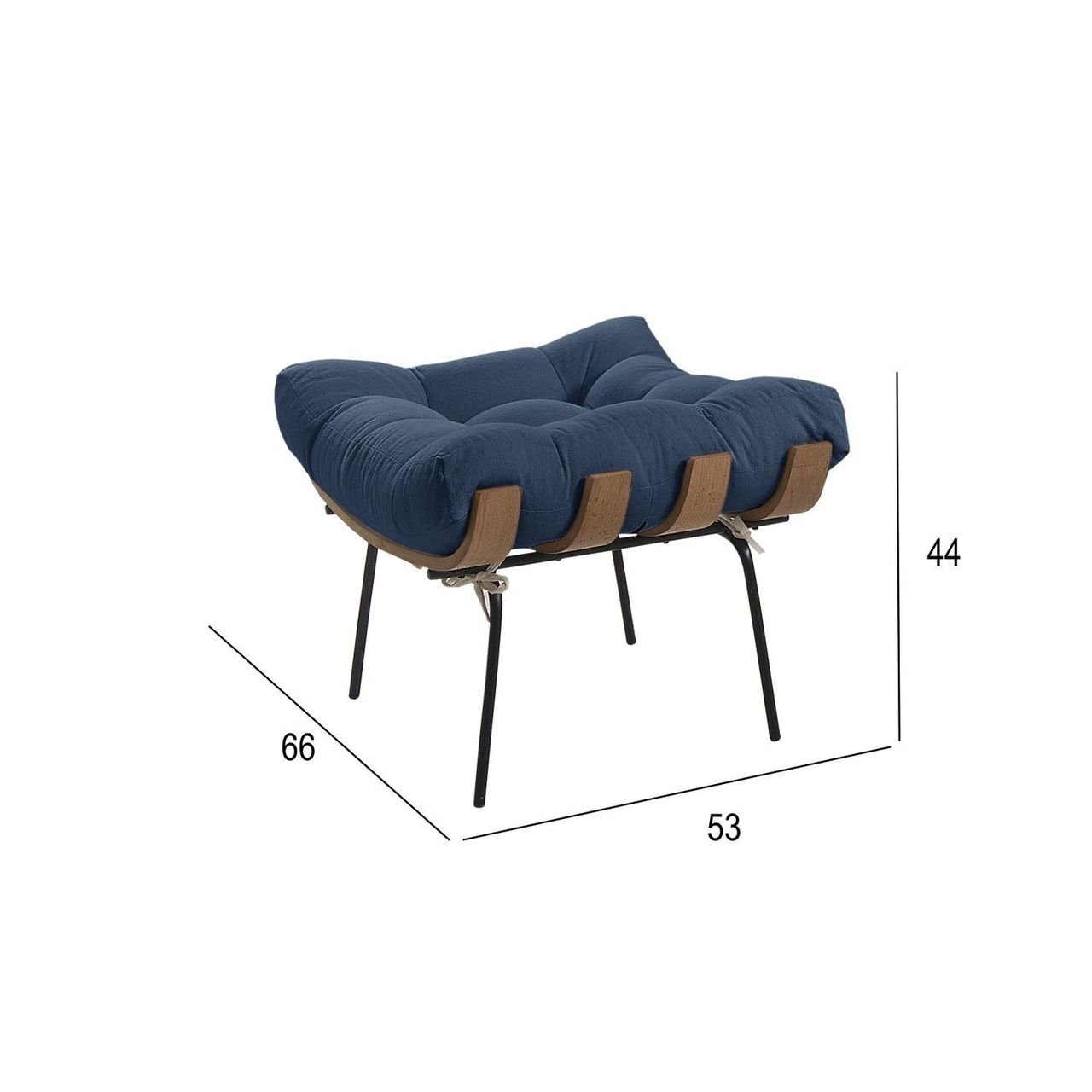 Cadeira Poltrona Sofá Área Externa Coberta Costela + Puff:veludo Azul - 4