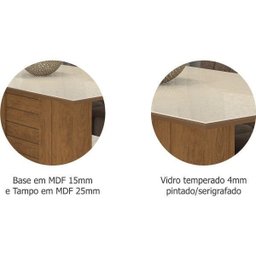 Conjunto Sala de Jantar Mesa Tampo em Vidro Rafaela 4 Cadeiras Nicole Cimol - 6