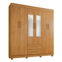 Ver imagem 1 de Guarda Roupa Leblon 6 Portas 2 Gavetas 7 Prateleiras com Espelho - Benetil