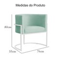 Ver imagem 7 de Kit 02 Poltrona Luana Veludo Acqua Base Branca Sala - Fm