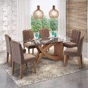 Ver imagem 1 de Conjunto Sala de Jantar Mesa Tampo em Vidro Flavia 6 Cadeiras Elisa Cimol