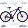 Bicicleta XLT Aro 29 Quadro 17 Alumínio 21 Marchas Suspensão Freio a Disco Preto Azul Rosa - KSW - 4