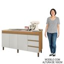 Ver imagem 5 de Balcão Gabinete com Pia 160cm 3 Portas Karen P14 Nature/off White - Mpozenato