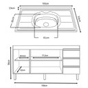 Ver imagem 4 de Balcão Gabinete com Pia 160cm 3 Portas Karen P14 Nature/off White - Mpozenato