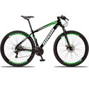Ver imagem 1 de Bicicleta Alumínio Aro 29 Freio Hidraulico 24 Velocidades Cor:verde;tamanho:17"