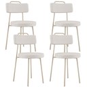 Ver imagem 1 de Kit 04 Cadeiras Decorativas Estofada Sala Jantar Barcelona Arena L02 Bouclê Cru - Lyam