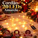 Ver imagem 2 de Fio Fada Pisca Cordão 20 Leds Amarelo Pilha Enfeite 2m